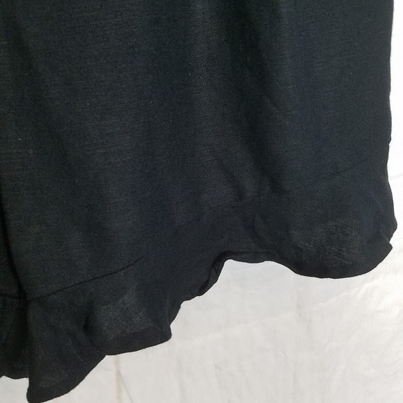 Loft black scalloped hem spaghetti strap linen blend romper - Picture 5 of 9